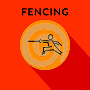 Modern Fencing Icon with Linear Vector Styles