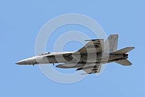 Modern fighter jet in flight