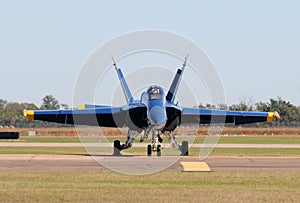 Modern fighter jet front view