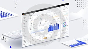 Modern finance dashboard interface featuring charts graphs