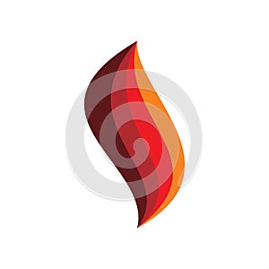 Modern fire flame full color shape logo design
