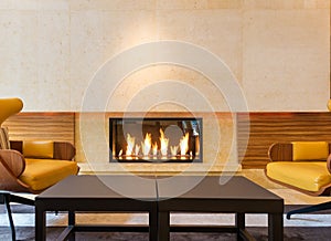 Modern fireplace sitting area