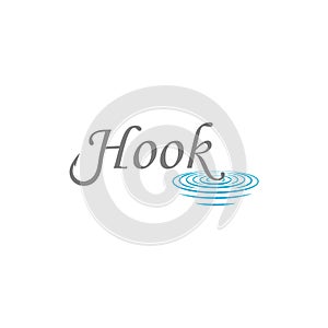 Modern fish hook logo