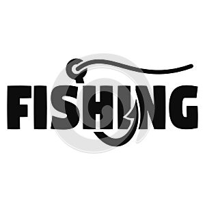 Modern fish hook logo, simple style photo