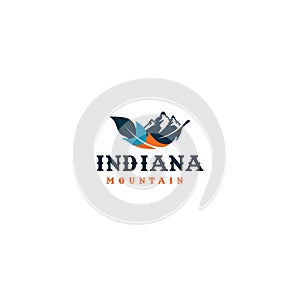 Modern flat colorful Indiana Mountain logo design