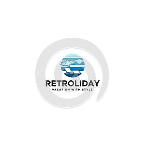 Modern flat colorful RETROLIDAY style logo design