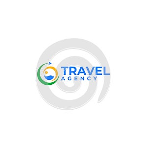 Modern flat colorful TRAVEL AGENCY logo design
