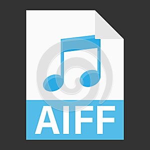 Modern flat design of AIFF file icon for web