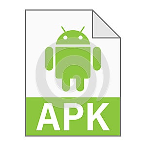 Modern flat design of APK file icon for web
