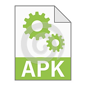 Modern flat design of APK file icon for web