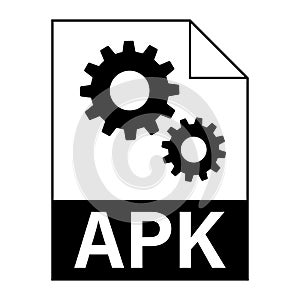 Modern flat design of APK file icon for web