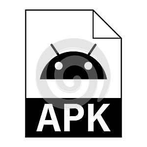 Modern flat design of APK file icon for web