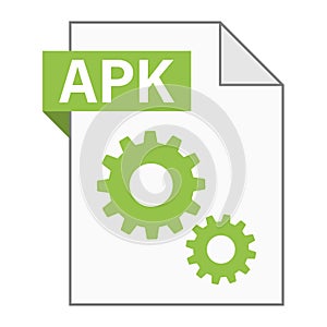Modern flat design of APK file icon for web
