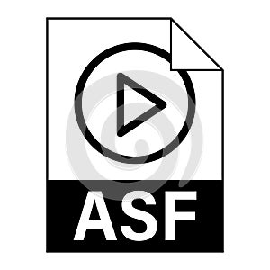 Modern flat design of ASF file icon for web