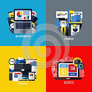 Modern flat design of business workflow organization