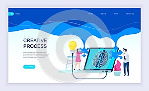 Modern flat design concept of Creative Process with decorated small people character for website and mobile website