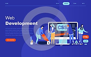 Modern flat design concept of Web Development for website and mobile website development.
