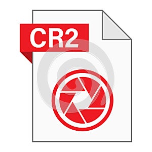 Modern flat design of CR2 file icon for web