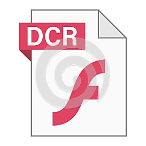 Modern flat design of DCR file icon for web photo