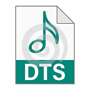 Modern flat design of DTS file icon for web