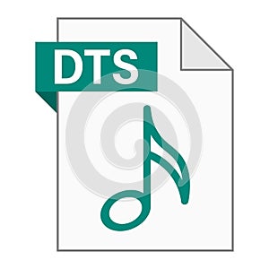 Modern flat design of DTS file icon for web