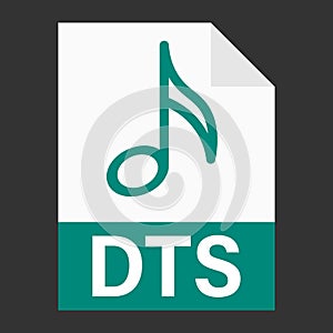Modern flat design of DTS file icon for web