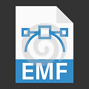 Modern flat design of EMF file icon for web