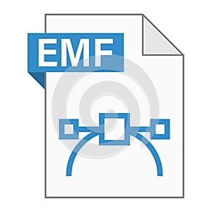 Modern flat design of EMF file icon for web