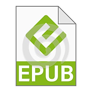 Modern flat design of EPUB file icon for web