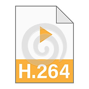 Modern flat design of H.264 file icon for web