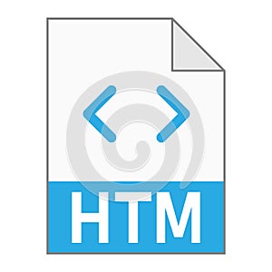 Modern flat design of HTM file icon for web