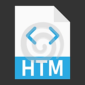 Modern flat design of HTM file icon for web