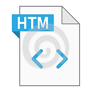 Modern flat design of HTM file icon for web