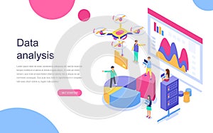 Modern flat design isometric concept of Auditing, Data Analysis for banner and website. Landing page template.