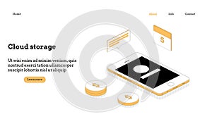 Modern flat design isometric concept of Cloud Technology