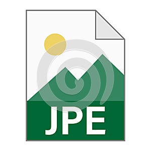 Modern flat design of JPE file icon for web