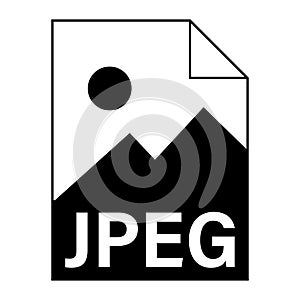 Modern flat design of JPEG file icon for web