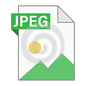 Modern flat design of JPEG file icon for web
