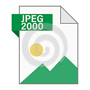 Modern flat design of JPEG 2000 file icon for web