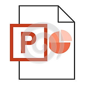 Modern flat design of logo PPT presentation file icon