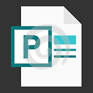 Modern flat design of logo PUB publisher document file icon