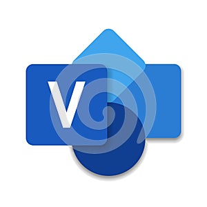 Modern flat design of logo VSD visio drawing file icon