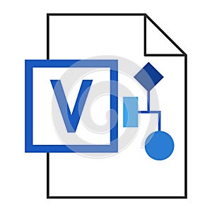 Modern flat design of logo VSD visio drawing file icon photo