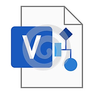 Modern flat design of logo VSD visio drawing file icon photo