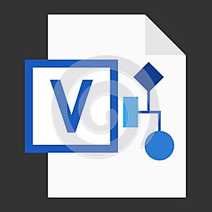 Modern flat design of logo VSD visio drawing file icon photo