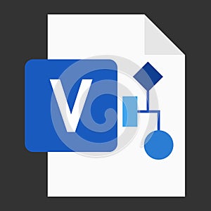 Modern flat design of logo VSD visio drawing file icon photo