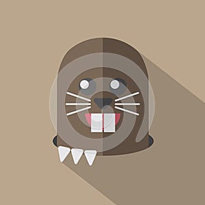 Modern Flat Design Mole Icon