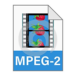 Modern flat design of MPEG-2 illustration file icon for web