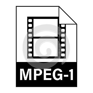 Modern flat design of MPEG-1 illustration file icon for web