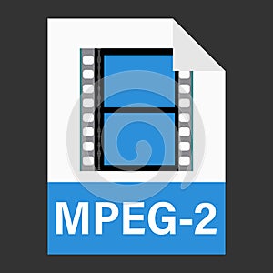 Modern flat design of MPEG-2 illustration file icon for web